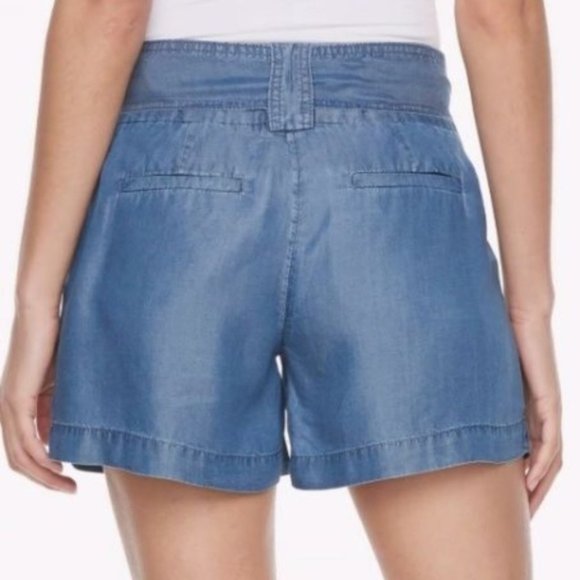 NWT Apt.9 Chambray Tie Waist Shorts - Picture 2 of 6